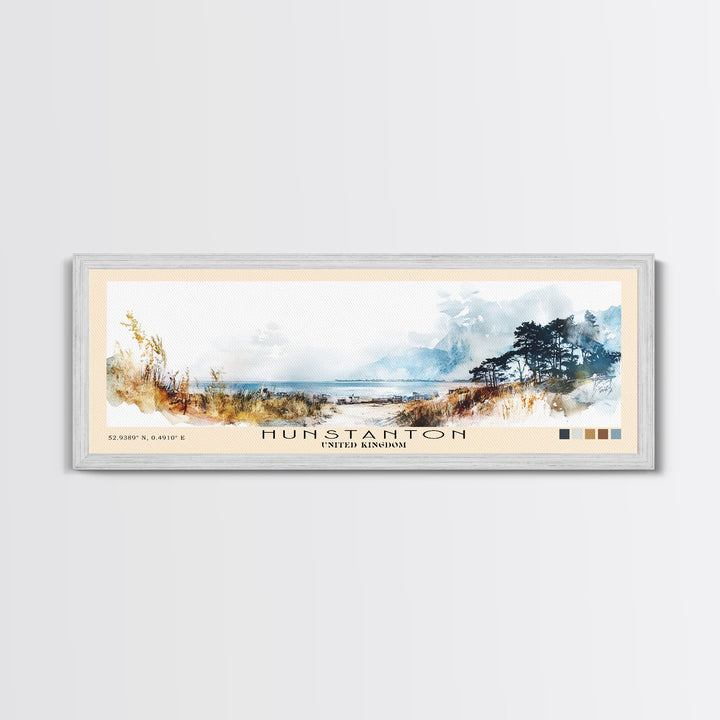 Hunstanton, United Kingdom Watercolor Print, Vacation Gift, United Kingdom Wall Art, Beach Painting, Beach Decor, Beach Or Lakehouse Art