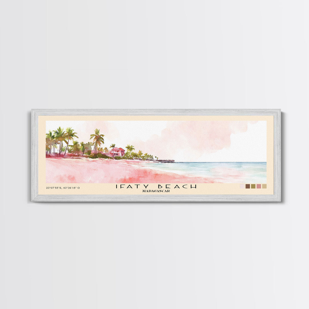 Ifaty Beach, Madagascar Watercolor Print, Vacation Gift, Madagascar Wall Art, Beach Painting, Beach Decor, Large Wall Art, Wood Frame Art