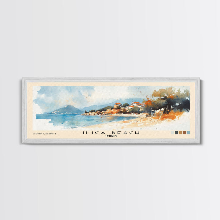 Ilıca Beach, Turkey Watercolor Beach Print, Vacation Gift, Turkey Wall Art, Beach Painting, Beach Decor, Beach Painting