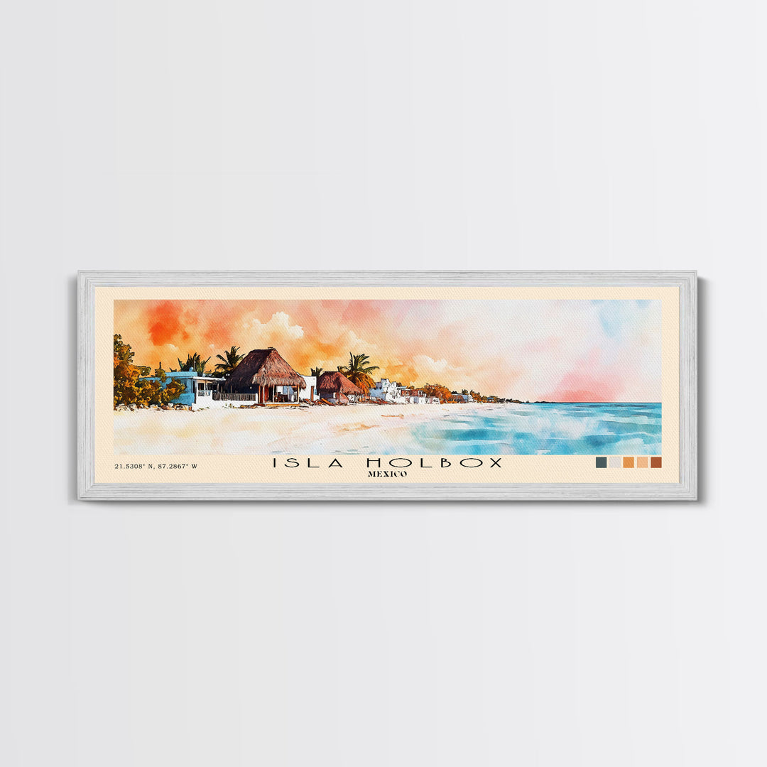 Isla Holbox, Mexico Watercolor Print, Vacation Gift, Mexico Wall Art, Beach Painting, Beach Decor, Beach Or Lakehouse Art