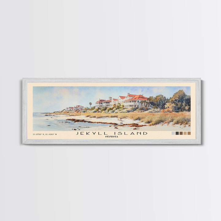 Jekyll Island, Georgia Watercolor Beach Print, Vacation Gift, Georgia Wall Art, Framed Canvas Print, Framed Beach Painting