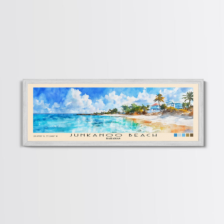 Junkanoo Beach, Bahamas Watercolor Print, Vacation Gift, Bahamas Wall Art, Beach Painting, Beach Decor, Beach Or Lakehouse Art
