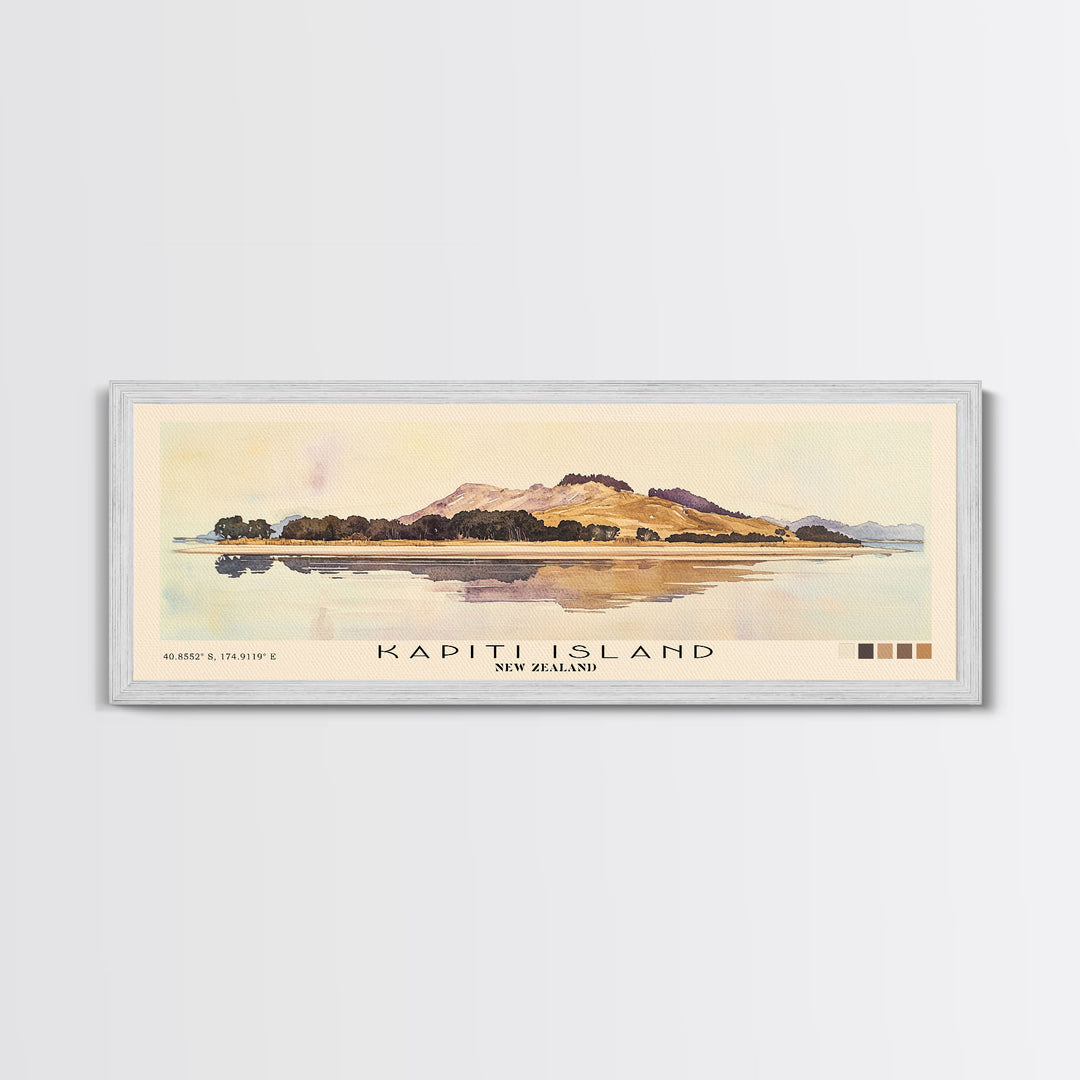 Kapiti Island, New Zealand Watercolor Print, Vacation Gift, New Zealand Wall Art, Beach Painting, Beach Decor, Beach Or Lakehouse Art