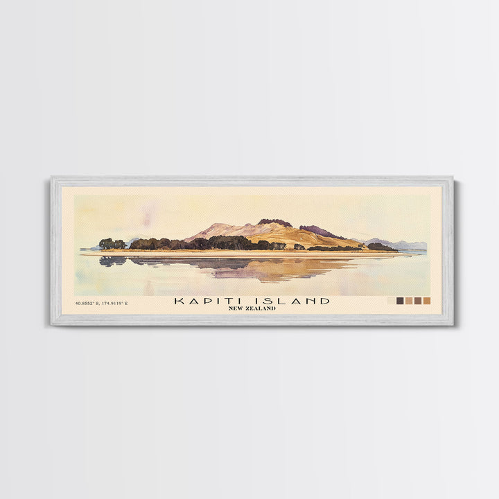 Kapiti Island, New Zealand Watercolor Print, Vacation Gift, New Zealand Wall Art, Beach Painting, Beach Decor, Beach Or Lakehouse Art