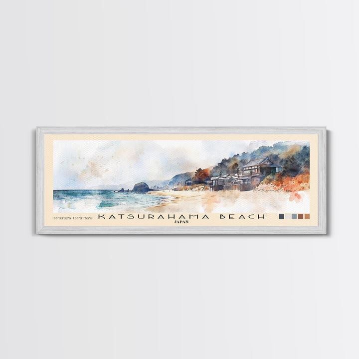 Katsurahama Beach, Japan Watercolor Print, Vacation Gift, Japan Wall Art, Vacation Wall Art, Vacatation Memories, Beach Decor, Beach Or Lakehouse Art