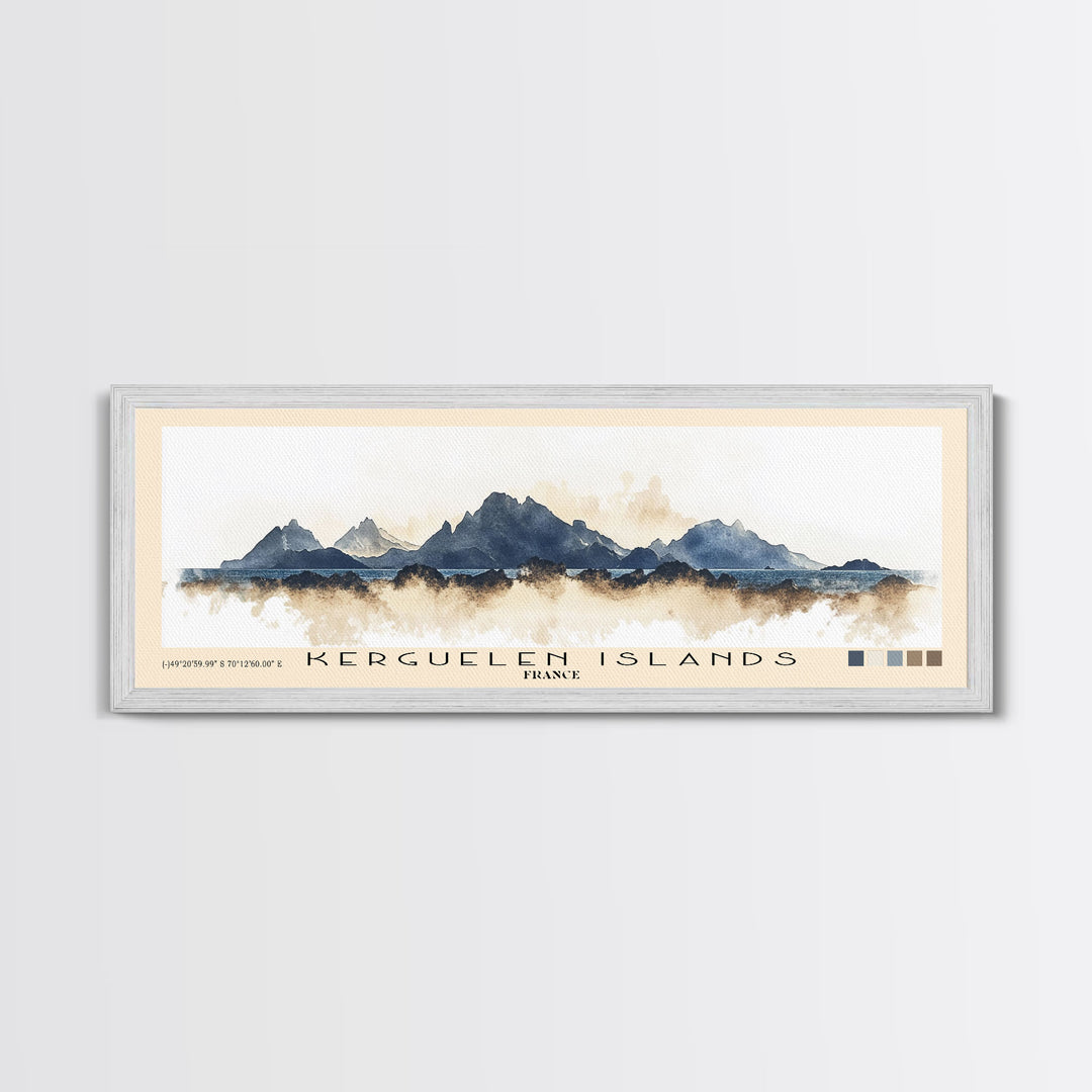 Kerguelen Islands, France Watercolor Print, Vacation Gift, France Wall Art, Beach Painting, Beach Decor, Beach Or Lakehouse Art