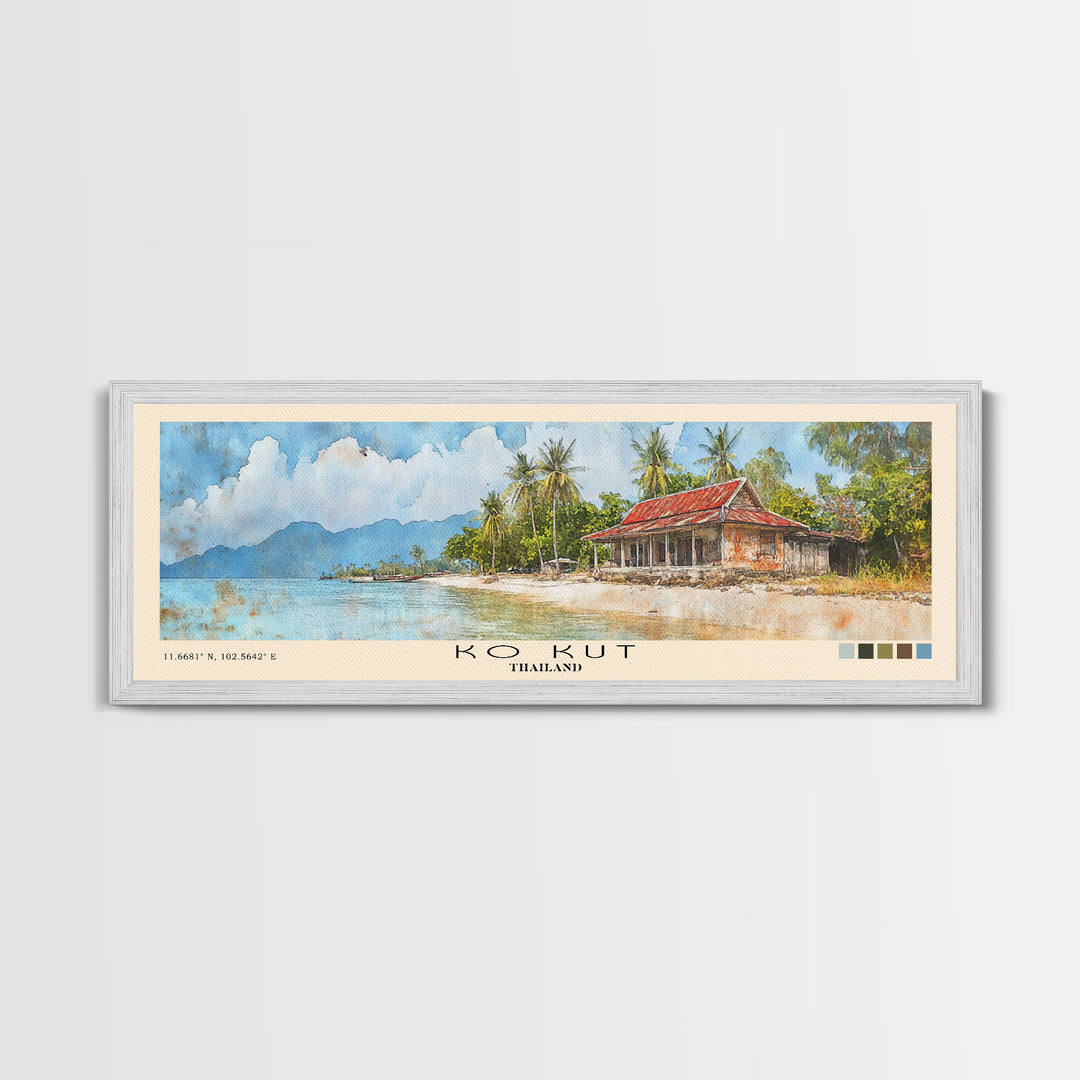 Ko Kut, Thailand Watercolor Print, Vacation Gift, Thailand Wall Art, Beach Painting, Beach Decor, Beach Or Lakehouse Art