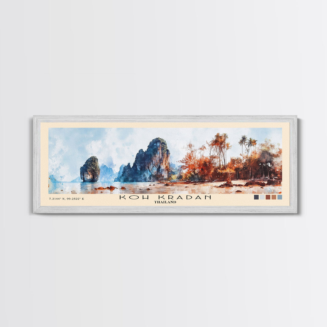 Koh Kradan, Thailand Watercolor Beach Print, Vacation Gift, Thailand Wall Art, Beach Painting, Beach Decor, Beach Painting