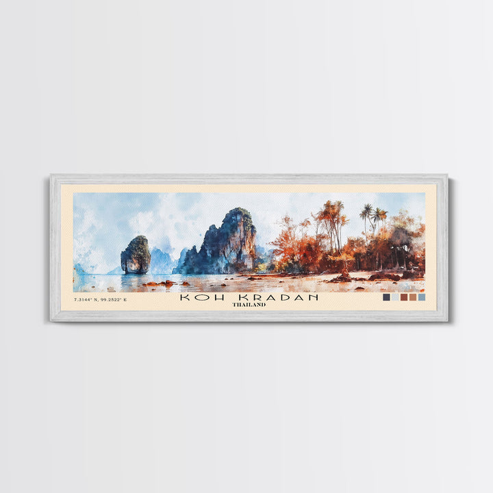 Koh Kradan, Thailand Watercolor Beach Print, Vacation Gift, Thailand Wall Art, Beach Painting, Beach Decor, Beach Painting