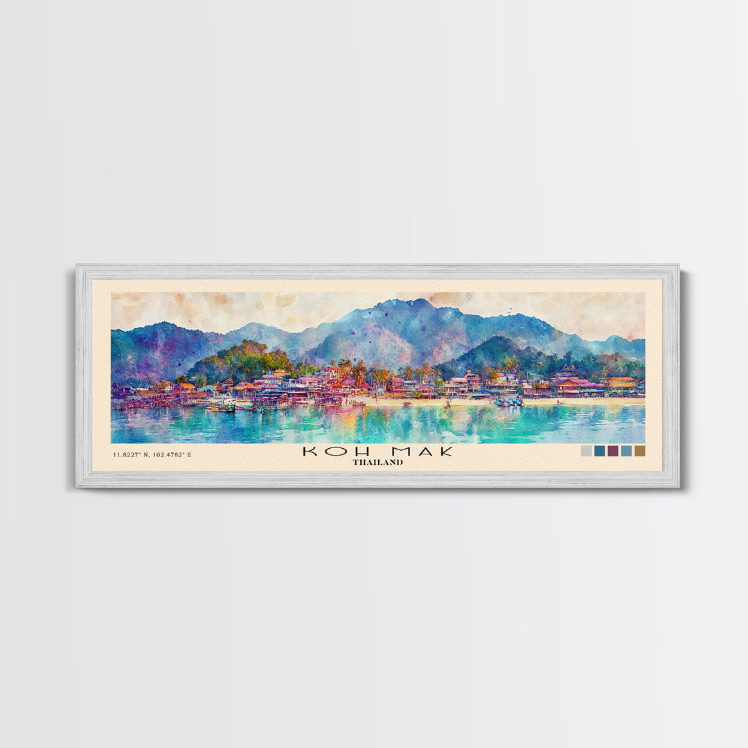 Koh Mak, Thailand Watercolor Print, Vacation Gift, Thailand Wall Art, Vacation Wall Art, Vacatation Memories, Beach Decor, Beach Or Lakehouse Art