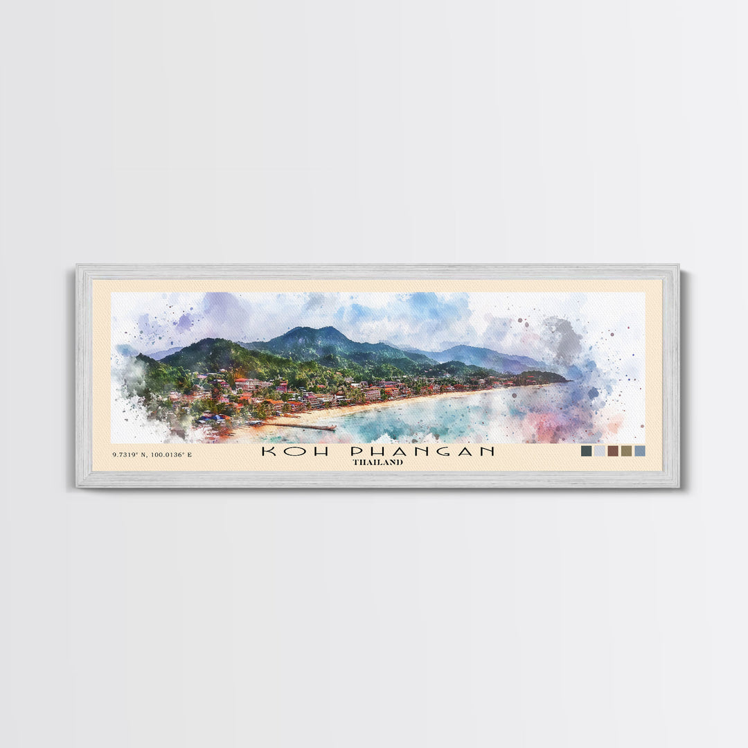 Koh Phangan, Thailand Watercolor Print, Vacation Gift, Thailand Wall Art, Beach Painting, Beach Decor, Beach Or Lakehouse Art