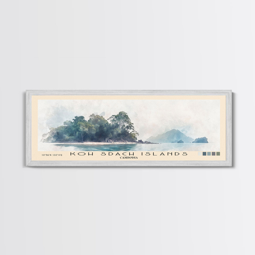 Koh Sdach Islands, Cambodia Watercolor Print, Vacation Gift, Cambodia Wall Art, Beach Painting, Beach Decor, Beach Or Lakehouse Art