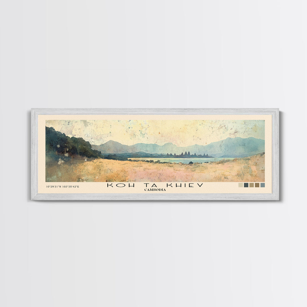 Koh Ta Khiev, Cambodia Watercolor Beach Print, Vacation Gift, Cambodia Wall Art, Beach Painting, Beach Decor, Beach Painting