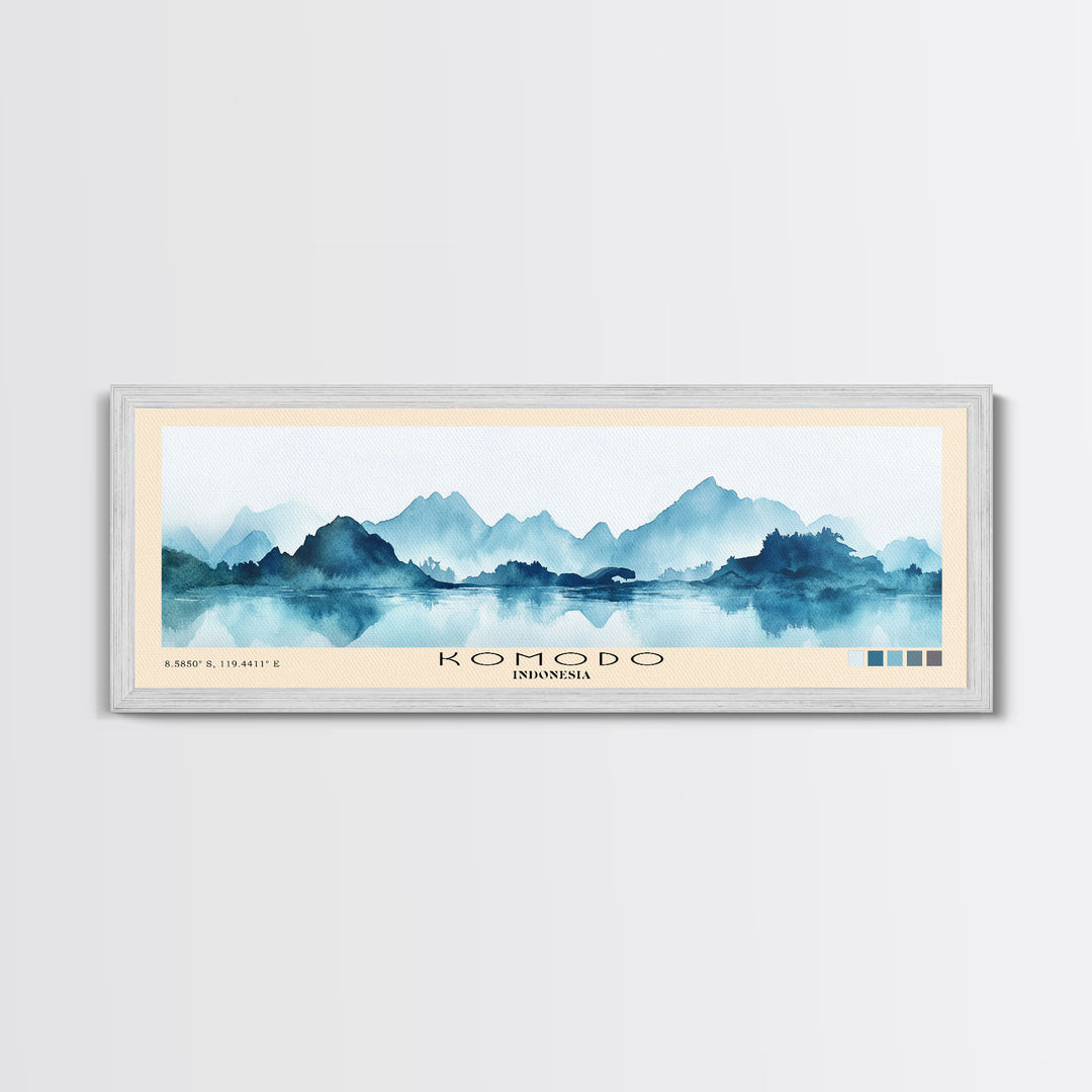Komodo, Indonesia Watercolor Print, Vacation Gift, Indonesia Wall Art, Beach Painting, Beach Decor, Beach Or Lakehouse Art