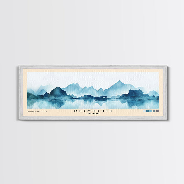 Komodo, Indonesia Watercolor Print, Vacation Gift, Indonesia Wall Art, Beach Painting, Beach Decor, Beach Or Lakehouse Art