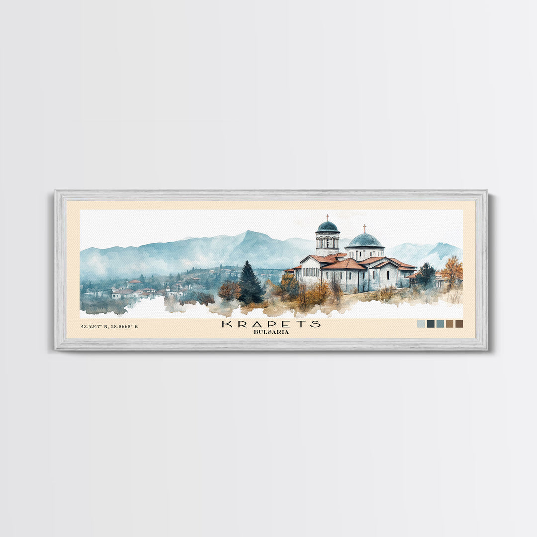 Krapets, Bulgaria Watercolor Print, Vacation Gift, Bulgaria Wall Art, Beach Painting, Beach Decor, Beach Or Lakehouse Art