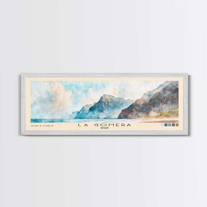 La Gomera, Spain Watercolor Print, Vacation Gift, Spain Wall Art, Vacation Wall Art, Vacatation Memories, Beach Decor, Beach Or Lakehouse Art