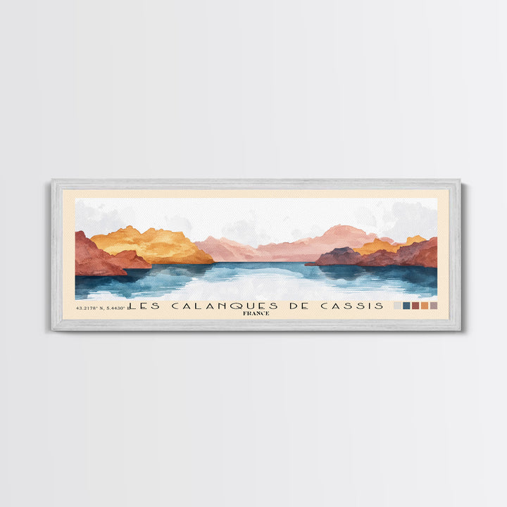 Les Calanques de Cassis, France Watercolor Print, Vacation Gift, France Wall Art, Vacation Wall Art, Vacatation Memories, Beach Decor, Beach Or Lakehouse Art