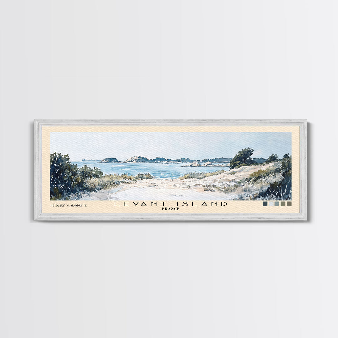 Levant Island, France Watercolor Beach Print, Vacation Gift, France Wall Art, Beach Painting, Beach Decor, Beach Painting
