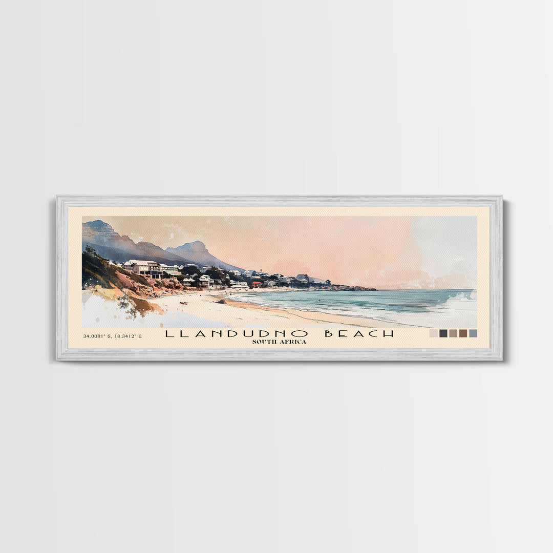 Llandudno Beach, South Africa Watercolor Print, Vacation Gift, South Africa Wall Art, Beach Painting, Beach Decor, Large Wall Art, Wood Frame Art