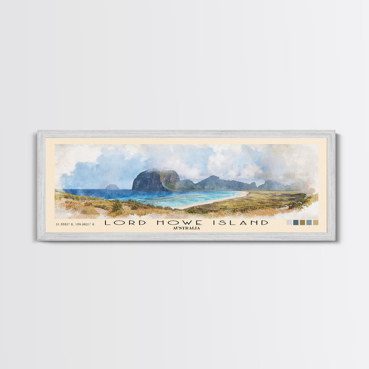 Lord Howe Island, Australia Watercolor Beach Print, Vacation Gift, Australia Wall Art, Beach Painting, Beach Decor, Beach Painting