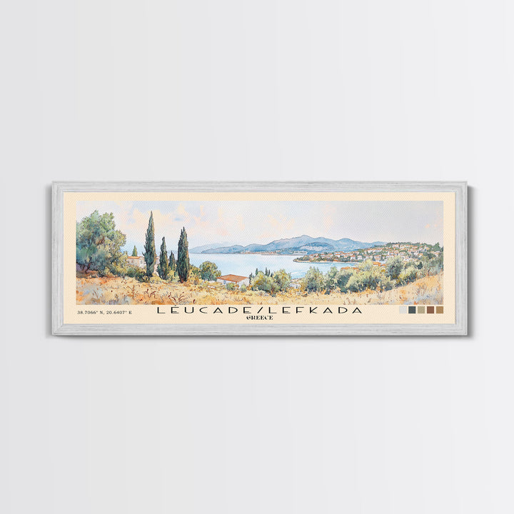 Léucade/Lefkada, Greece Watercolor Print, Vacation Gift, Greece Wall Art, Beach Painting, Beach Decor, Beach Or Lakehouse Art