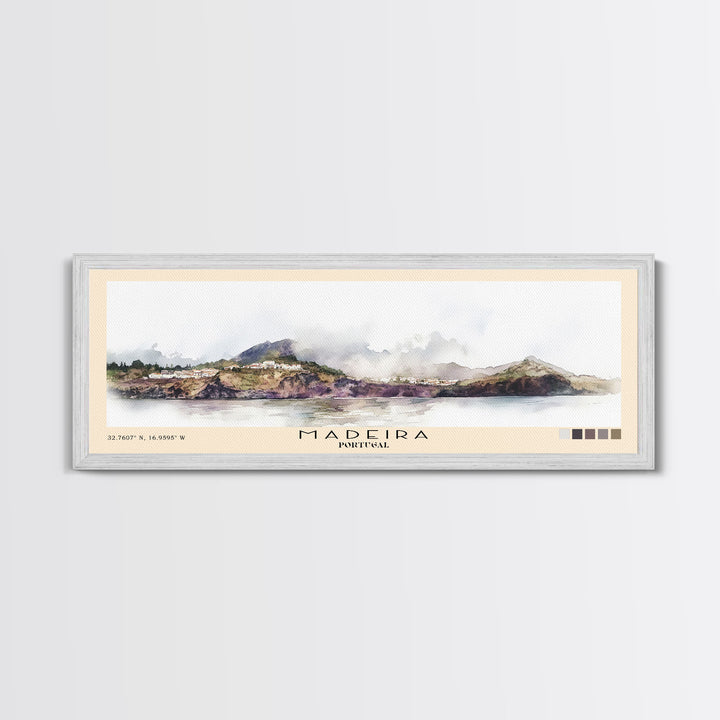 Madeira, Portugal Watercolor Beach Print, Vacation Gift, Portugal Wall Art, Beach Painting, Beach Decor, Beach Painting