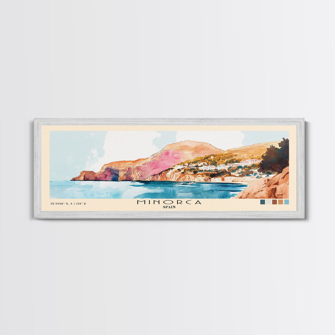 Minorca, Spain Watercolor Print, Vacation Gift, Spain Wall Art, Beach Painting, Beach Decor, Beach Or Lakehouse Art