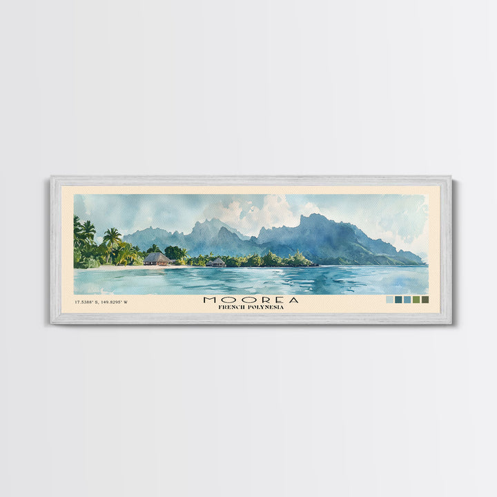Moorea, French Polynesia Watercolor Print, Vacation Gift, French Polynesia Wall Art, Vacation Wall Art, Vacatation Memories, Beach Decor, Beach Or Lakehouse Art