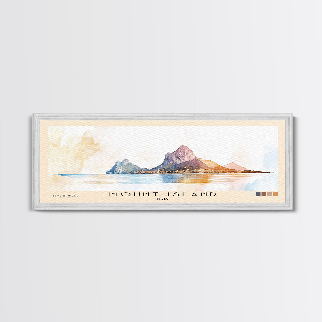 Mount island, Italy Watercolor Print, Vacation Gift, Italy Wall Art, Vacation Wall Art, Vacatation Memories, Beach Decor, Beach Or Lakehouse Art