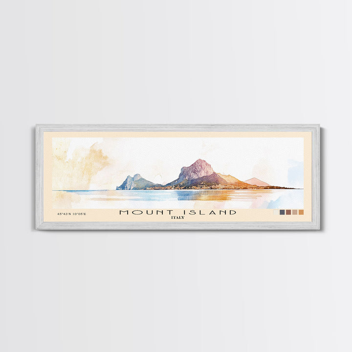 Mount island, Italy Watercolor Print, Vacation Gift, Italy Wall Art, Vacation Wall Art, Vacatation Memories, Beach Decor, Beach Or Lakehouse Art