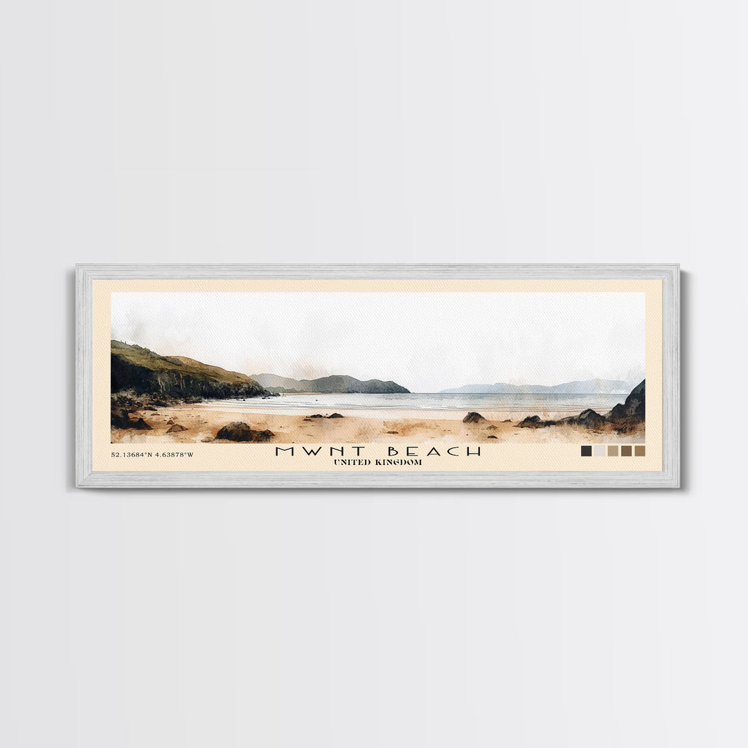 Mwnt Beach, United Kingdom Watercolor Print, Vacation Gift, United Kingdom Wall Art, Beach Painting, Beach Decor, Beach Or Lakehouse Art