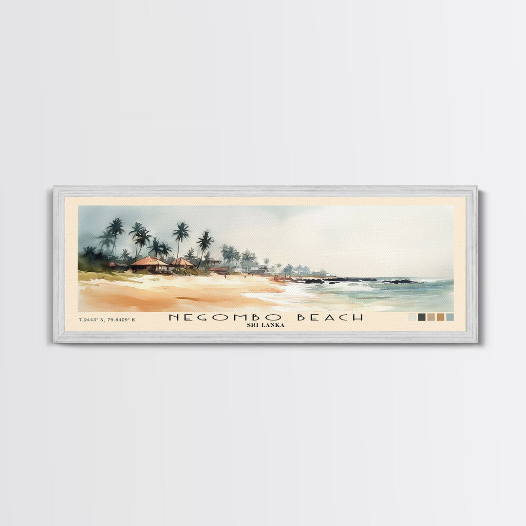 Negombo beach, Sri Lanka Watercolor Print, Vacation Gift, Sri Lanka Wall Art, Beach Painting, Beach Decor, Beach Or Lakehouse Art