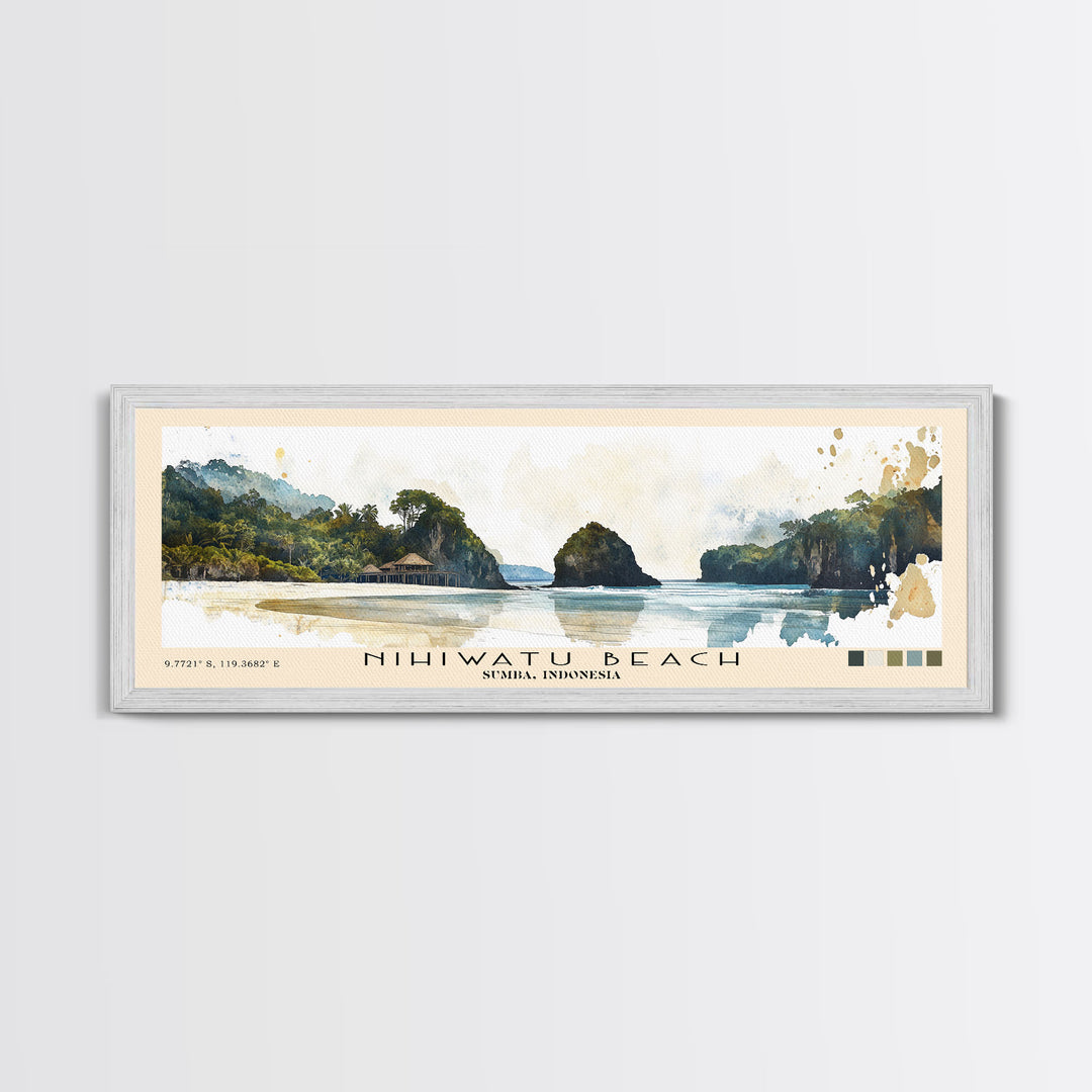 Nihiwatu Beach, Sumba, Indonesia Watercolor Print, Vacation Gift, Sumba, Indonesia Wall Art, Beach Painting, Beach Decor, Beach Or Lakehouse Art