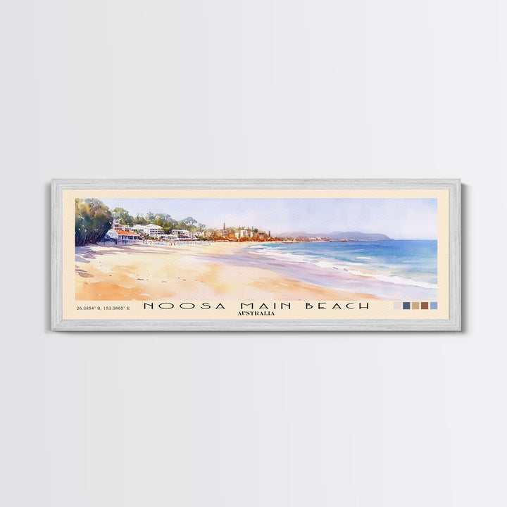 Noosa Main Beach, Australia Watercolor Print, Vacation Gift, Australia Wall Art, Vacation Wall Art, Vacatation Memories, Beach Decor, Beach Or Lakehouse Art