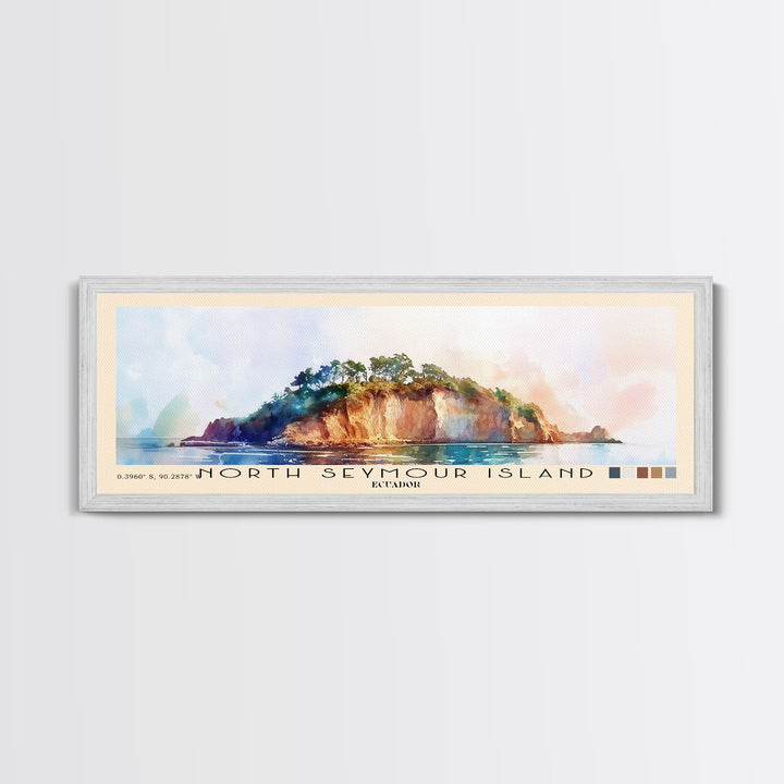 North Seymour Island, Ecuador Watercolor Beach Print, Vacation Gift, Ecuador Wall Art, Beach Painting, Beach Decor, Beach Painting