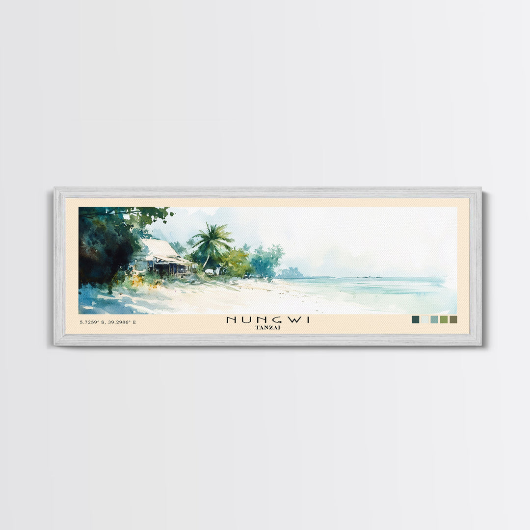 Nungwi, Tanzai Watercolor Print, Vacation Gift, Tanzai Wall Art, Vacation Wall Art, Vacatation Memories, Beach Decor, Beach Or Lakehouse Art