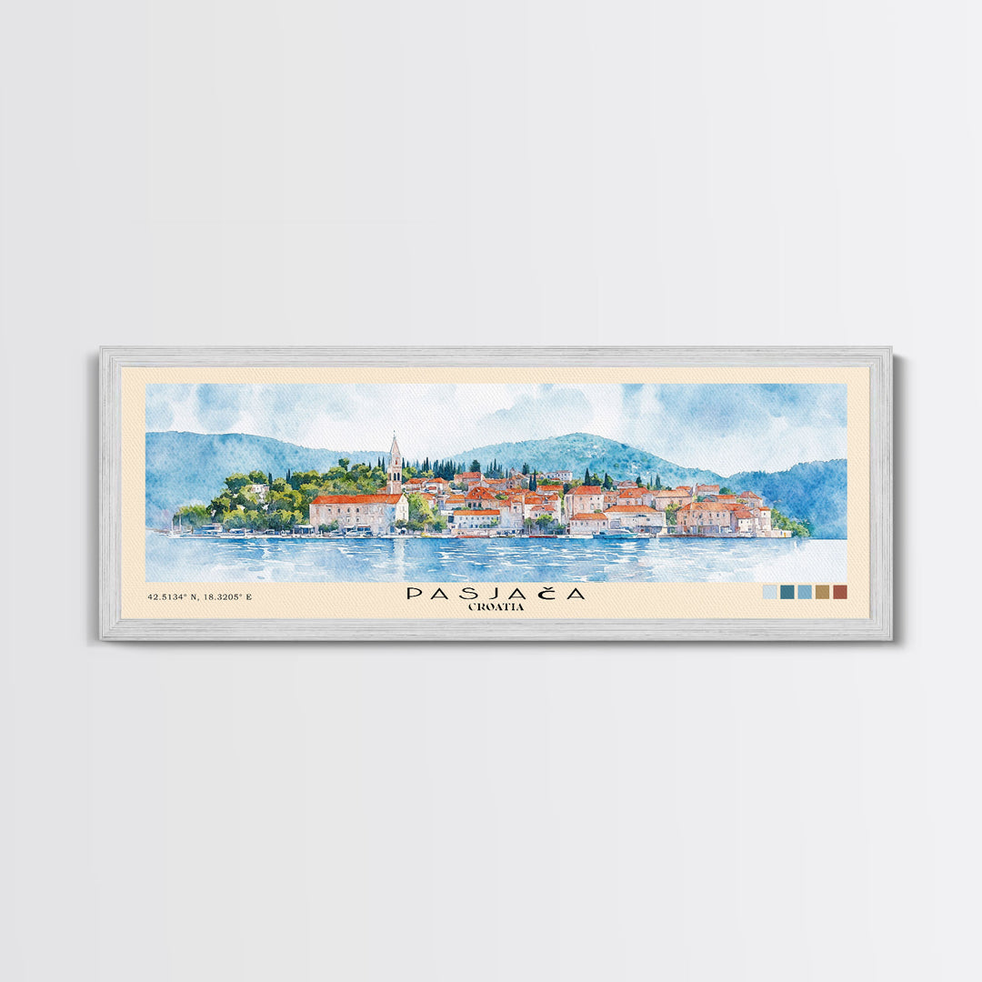 Pasjača, Croatia Watercolor Print, Vacation Gift, Croatia Wall Art, Beach Painting, Beach Decor, Beach Or Lakehouse Art