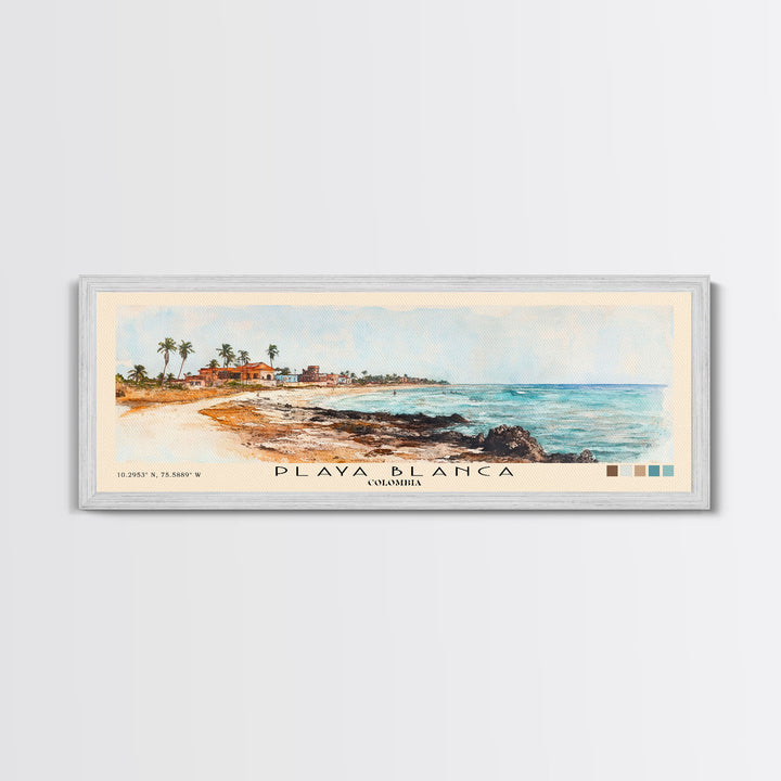 Playa Blanca, Colombia Watercolor Print, Vacation Gift, Colombia Wall Art, Vacation Wall Art, Vacatation Memories, Beach Decor, Beach Or Lakehouse Art