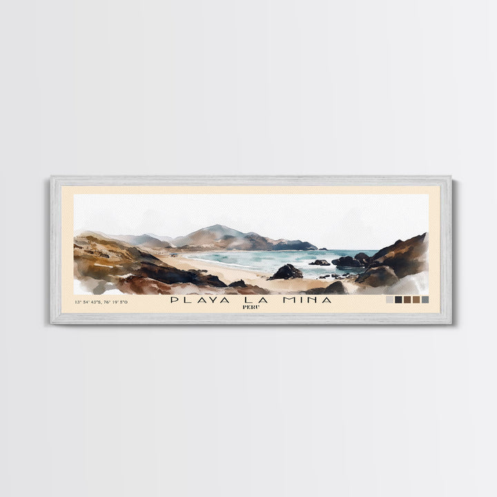 Playa La Mina, Peru Watercolor Print, Vacation Gift, Peru Wall Art, Beach Painting, Beach Decor, Beach Or Lakehouse Art