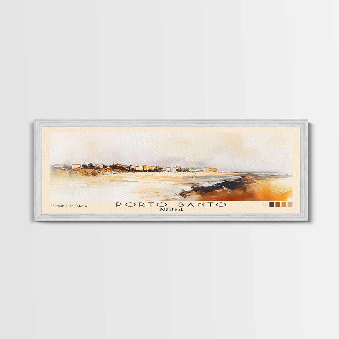 Porto Santo, Portugal Watercolor Print, Vacation Gift, Portugal Wall Art, Beach Painting, Beach Decor, Beach Or Lakehouse Art