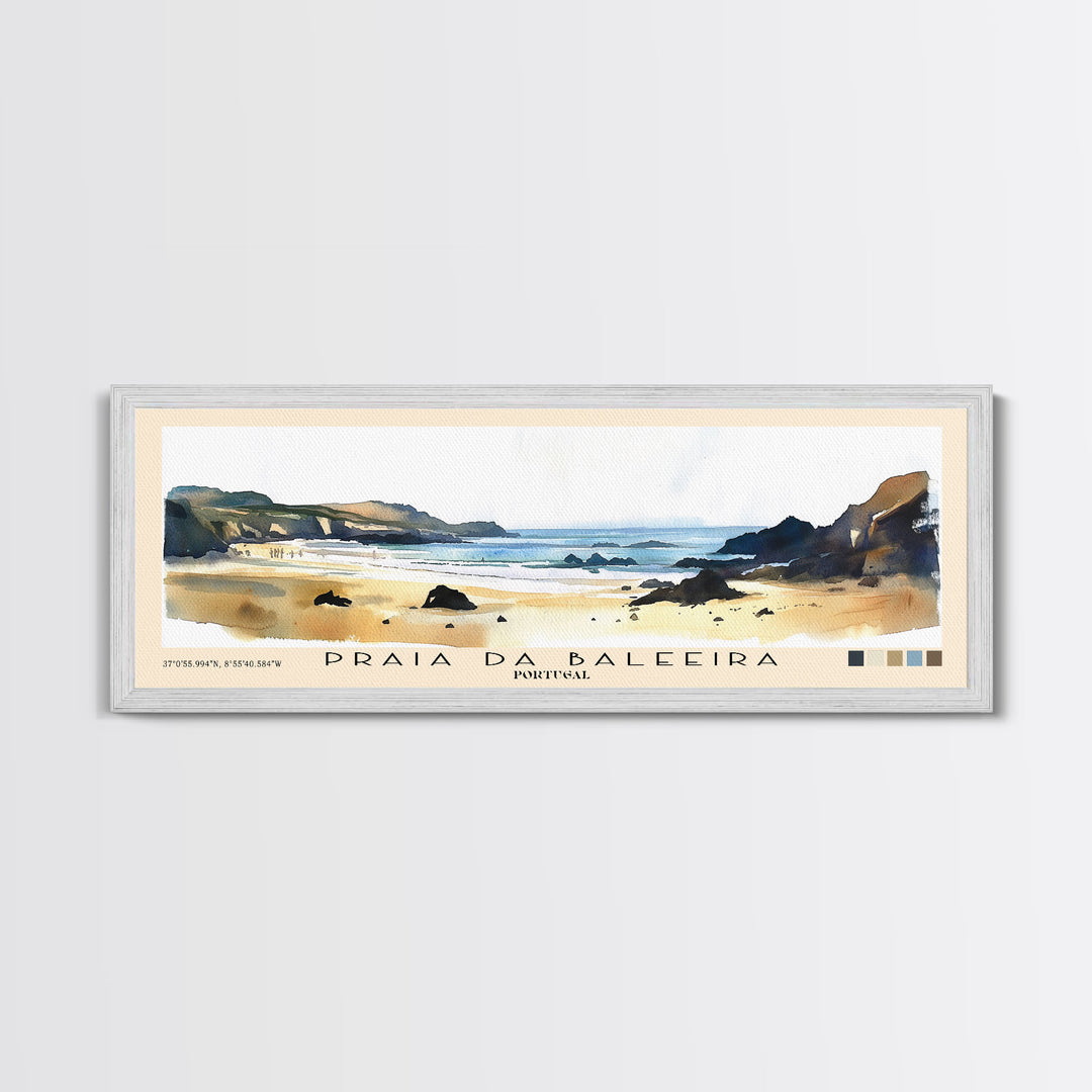 Praia da Baleeira, Portugal Watercolor Print, Vacation Gift, Portugal Wall Art, Beach Painting, Beach Decor, Beach Or Lakehouse Art