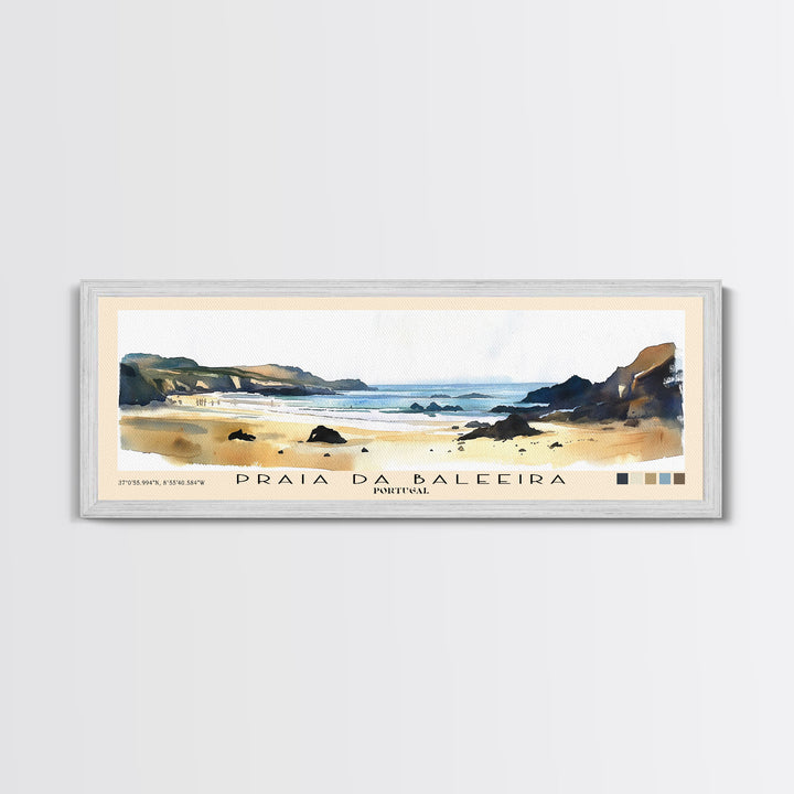 Praia da Baleeira, Portugal Watercolor Print, Vacation Gift, Portugal Wall Art, Beach Painting, Beach Decor, Beach Or Lakehouse Art