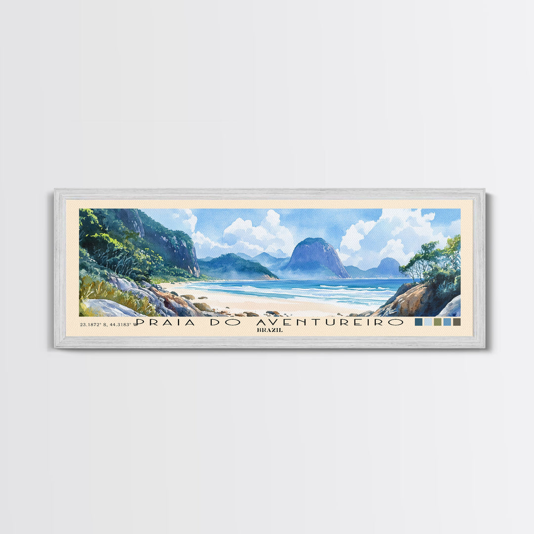 Praia do Aventureiro, Brazil Watercolor Print, Vacation Gift, Brazil Wall Art, Beach Painting, Beach Decor, Beach Or Lakehouse Art