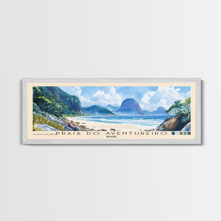 Praia do Aventureiro, Brazil Watercolor Print, Vacation Gift, Brazil Wall Art, Beach Painting, Beach Decor, Beach Or Lakehouse Art