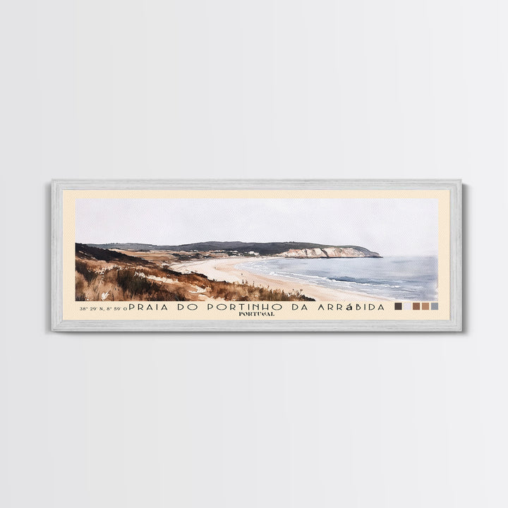 Praia do Portinho da Arrábida, Portugal Watercolor Beach Print, Vacation Gift, Portugal Wall Art, Beach Painting, Beach Decor, Beach Painting