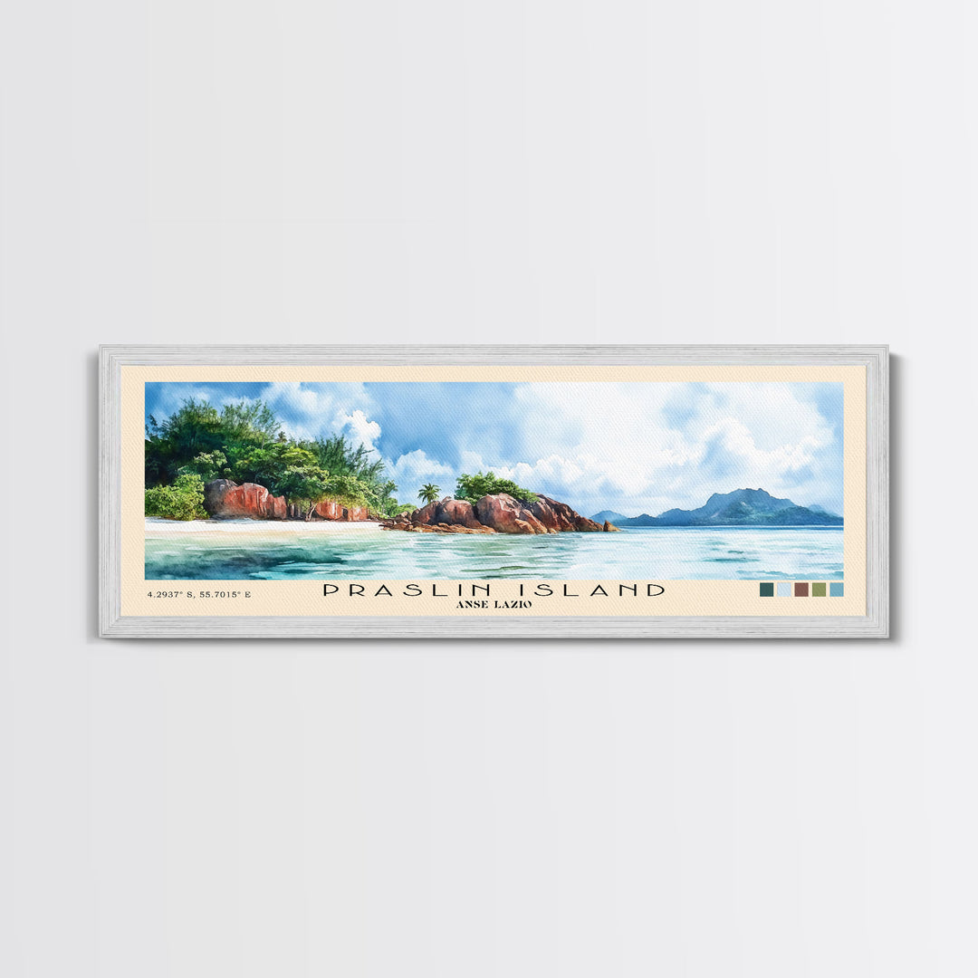 Praslin Island, Anse Lazio Watercolor Print, Vacation Gift, Anse Lazio Wall Art, Beach Painting, Beach Decor, Beach Or Lakehouse Art