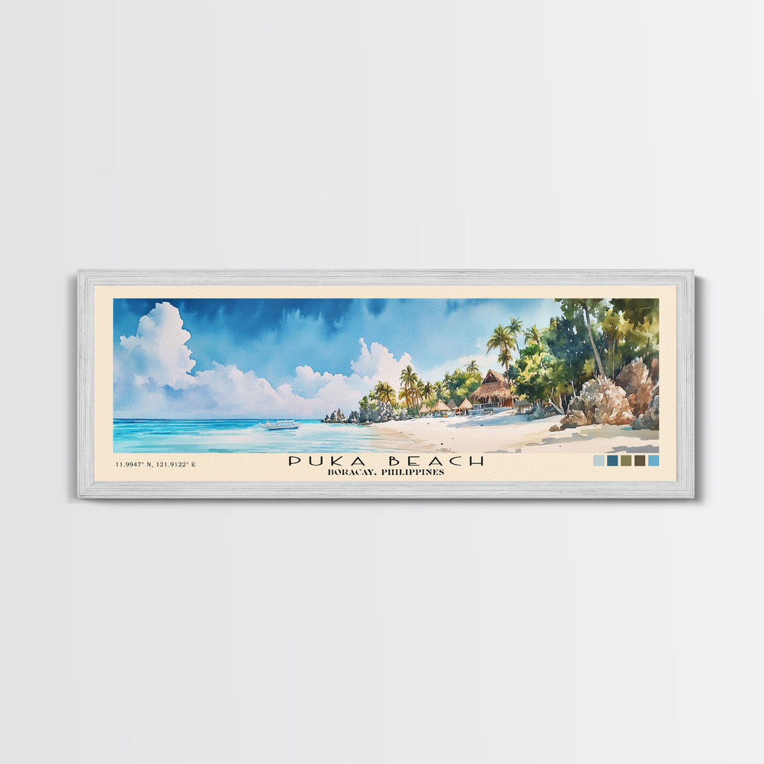 Puka Beach, Boracay, Philippines Watercolor Print, Vacation Gift, Boracay, Philippines Wall Art, Beach Painting, Beach Decor, Beach Or Lakehouse Art