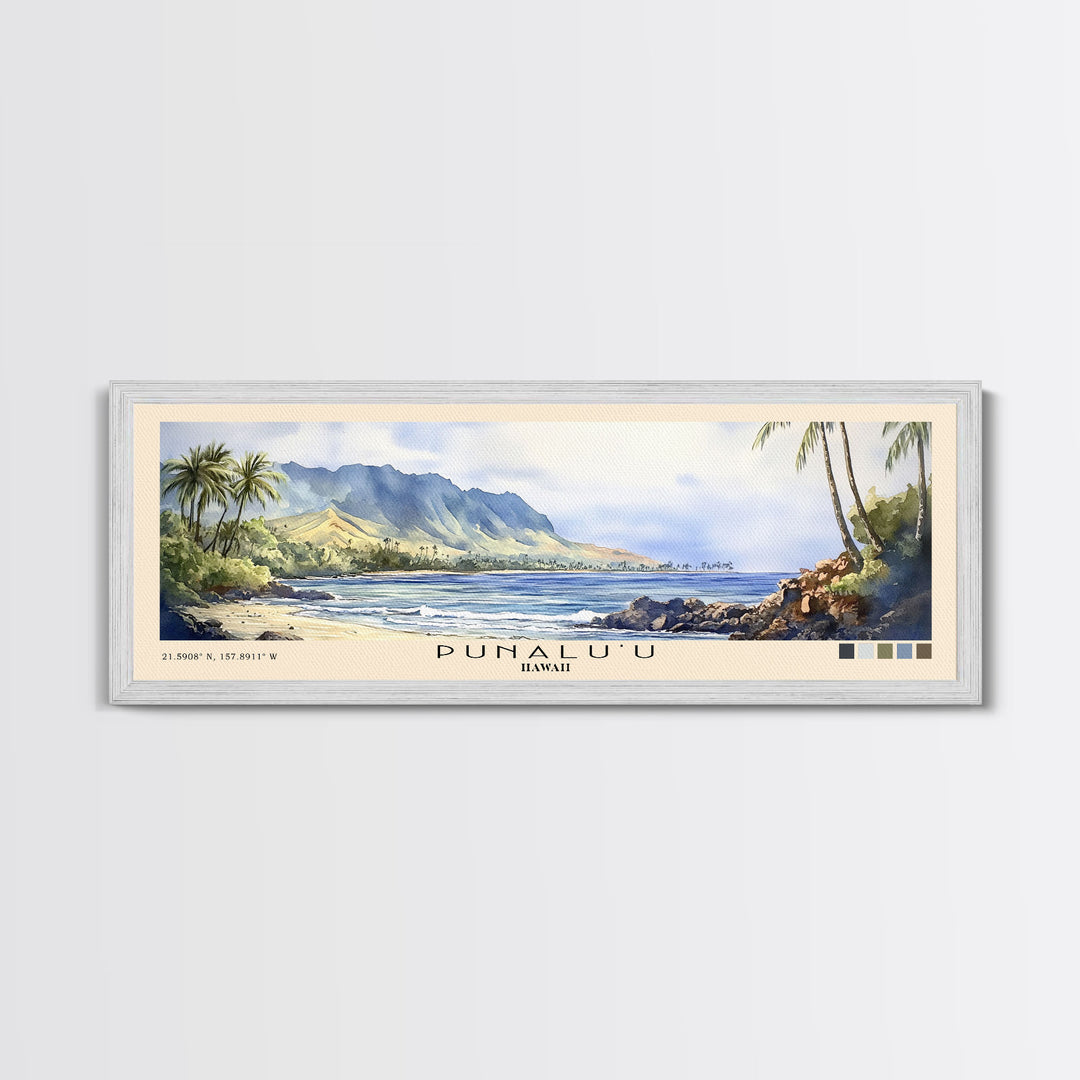 Punalu’u, Hawaii Watercolor Print, Vacation Gift, Hawaii Wall Art, Beach Painting, Beach Decor, Beach Or Lakehouse Art