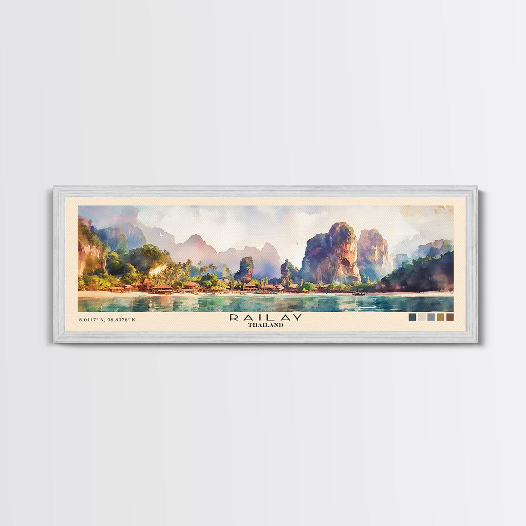 Railay, Thailand Watercolor Print, Vacation Gift, Thailand Wall Art, Vacation Wall Art, Vacatation Memories, Beach Decor, Beach Or Lakehouse Art